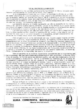 “No al Pacto de la Moncloa”. Llamamiento del Secretariat Nacional de Catalunya de la LCR a la movilización unitaria