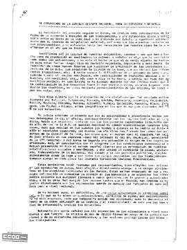 “9º Comunicado de la Comisión Gestora Nacional”. Estudio sobre el movimiento obrero en el sector bancario.