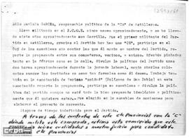 Informe sobre Luis Santana García, candidato seleccionado por la comisión.