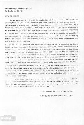 Nota de prensa del Secretariado sobre la autoexclusión de tres de sus miembros.