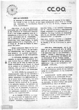Comunicado de la Coordinadora General acerca de las elecciones del 15 de junio y de la solidaridad con el pueblo vasco.