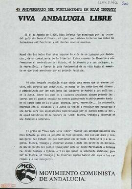 “Viva Andalucía Libre: 49 aniversario del fusilamiento de Blas Infante”