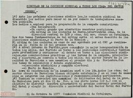 Circular de la Comisión Sindical de Catalunya de la [LCR] sobre las elecciones sindicales