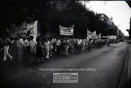 Manifestación en defensa de Nicaragua celebrada en junio de 1983