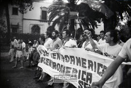Manifestación en defensa de Nicaragua celebrada en junio de 1983