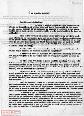 Carta de Manolo a Enrique con información variada.