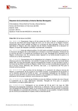 Entrevista a Antonio Benitez Berraquero