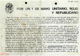 “Por un 1 de mayo unitario, rojo y republicano”. Llamamiento del Comité de Andalucía del Partido Comunista de España (marxista-leninista) a la participación en el 1º de mayo