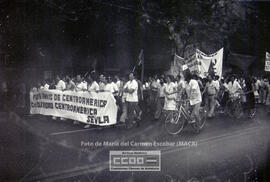 Manifestación en defensa de Nicaragua celebrada en junio de 1983