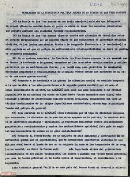 Resolución de la Secretaría Política de la [OCE (BR)] acerca de la teoría de los tres mundos