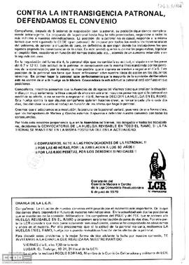 “Contra la intransigencia patronal defendamos el convenio”. Declaración del Comité de Madera y Corcho de la LCR