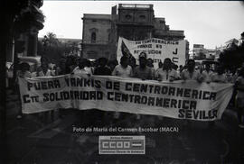 Manifestación en defensa de Nicaragua celebrada en junio de 1983