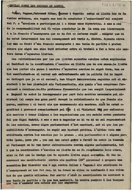 Circular sobre les escoles en lluita