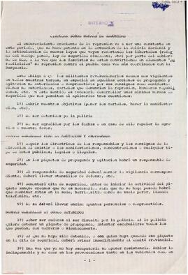 Circular del Comité de Agitación y Seguridad del [Comité Provincial de Sevilla de la OCE (Bandera Roja)] sobre las normas de seguridad