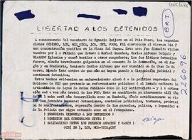 “Libertad a los detenidos”. Comunicado de la OCE (Bandera Roja) y otras organizaciones sobre el desarrollo de la concentración del día 7