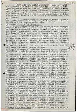 Carta a la Organización sobre la legalización del partido