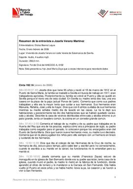Entrevista a Josefa Verano Martínez