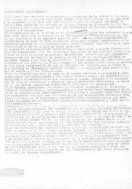 Comunicado sobre Coordinación Democrática