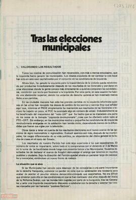 “Tras las elecciones municipales”