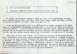 No a los juicios farsa. Libertad inmediata presos políticos antifascistas”. Llamamiento del Comité de Catalunya del Partido Comunista de España (marxista-leninista) a la movilización por las libertades de todos los presos políticos antifascistas