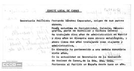 Informe sobre Fernando Sánchez Emperador, candidato seleccionado por la comisión.