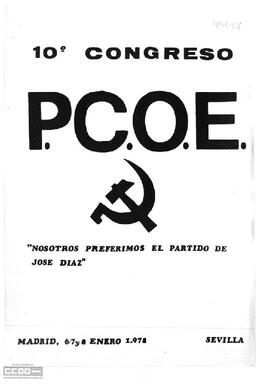 "10º Congreso del Partido Comunista Obrero Español...”.