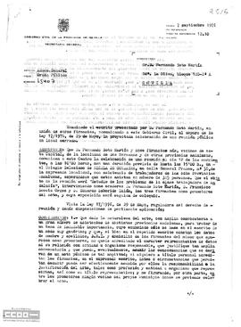 Resolución del Gobernador Civil por la que desautoriza la celebración de la reunión prevista.