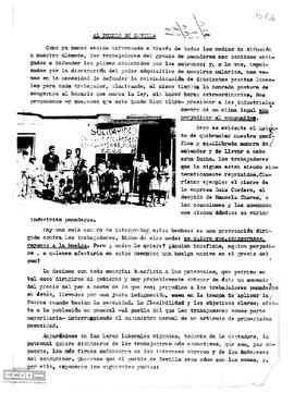 Comunicado del Secretariado provincial del Sindicato de Comisiones Obreras de Panadería al pueblo de Sevilla acerca de la problemática del gremio.