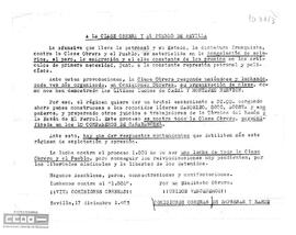 Comunicado de las Comisiones Obreras de Empresas y Ramos contra el proceso 1001.