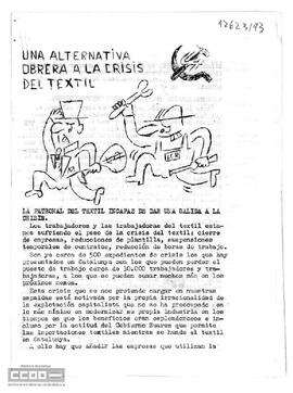 “Una alternativa obrera a la crisis del textil”. Comité del Textil de Terrassa de la LCR