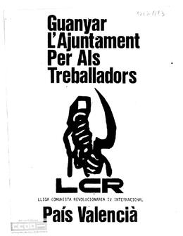 “Guanyar l’Ajuntament per als treballadors”. LCR del País Valencià