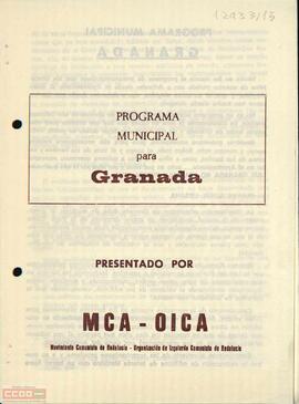 “Programa municipal para Granada. Presentado por MCA-OICA”