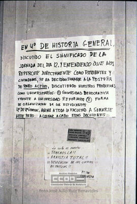 Acciones de los alumnos de la Universidad de Sevilla durante la huelga general de la COS – 07