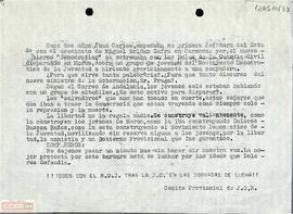 Llamamiento del Comité Provincial de la JGR a la participación en las jornadas de lucha