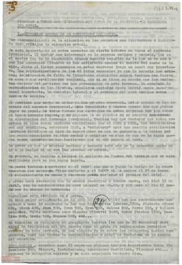 Circular a todos los militantes del metal de la provincia de Barcelona sobre la situación del metal