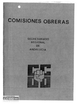 Asamblea General de Comisiones Obreras, Barcelona 11 de julio de 1976. Contiene la introducción y las ponencias presentadas. Folleto de 50 páginas.