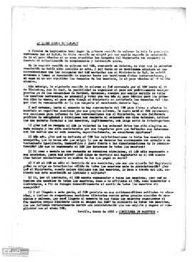 Comunicado de las Comisiones de Maestros de Sevilla sobre el Servicio Español del Magisterio (SEM).