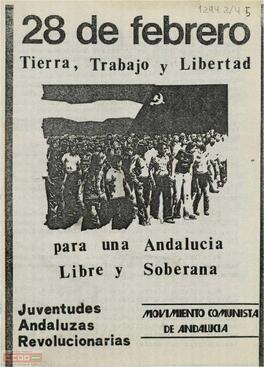 “28 de febrero: tierra, trabajo y libertad para una Andalucía libre y soberana”