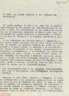 Llamamiento del Comité Regional de Andalucía de la Organización Comunista de España (Bandera Roja) a la participación en las manifestaciones del día 4 de diciembre
