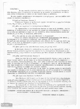 Comunicado de las Comisiones Obreras de Llabona sobre el significado de Comisiones Obreras.