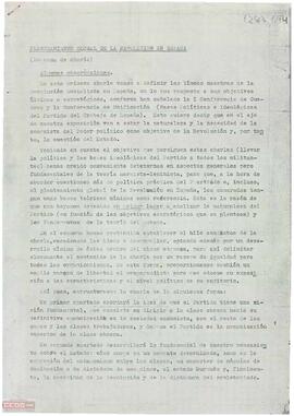 Esquema de la charla sobre el planteamiento global de la revolución en España