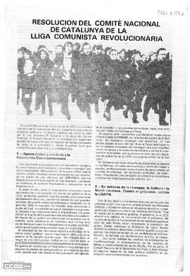 Resolución del Comitè Nacional de Catalunya de la LCR