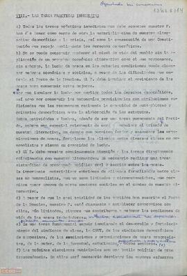 Resolución del  I Congreso sobre las tareas prácticas inmediatas.