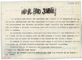 “¡No al paro juvenil!”. Llamamiento de la Liga de la Juventud Comunista al pueblo de Sevilla a sumarse a la manifestación con las asociaciones de vecinos
