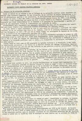 Informe de la Comisión del Movimiento Obrero de la [OCE (BR)] sobre la política sindical