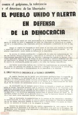 “El pueblo unido y alerta en defensa de la democracia. Contra el golpismo, la tolerancia y el deterioro de las libertades”. Declaración del Comité Ejecutivo de la OCE (BR)