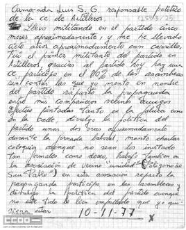 Informe sobre Luis. S. G., responsable político de la célula de Astilleros.