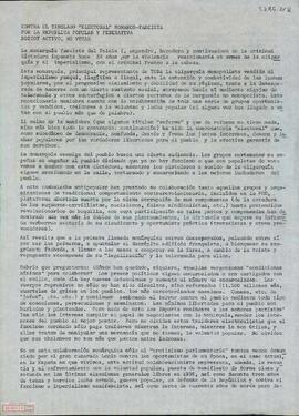 “Contra el tinglado electoral monarca-fascista. Por la República Popular y Federativa. Boicot activo, no votar”