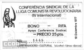 Bono de apoyo a la Conferencia Sindical de la LCR