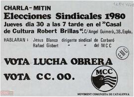 “Charla mitin. Elecciones sindicales 1980...”